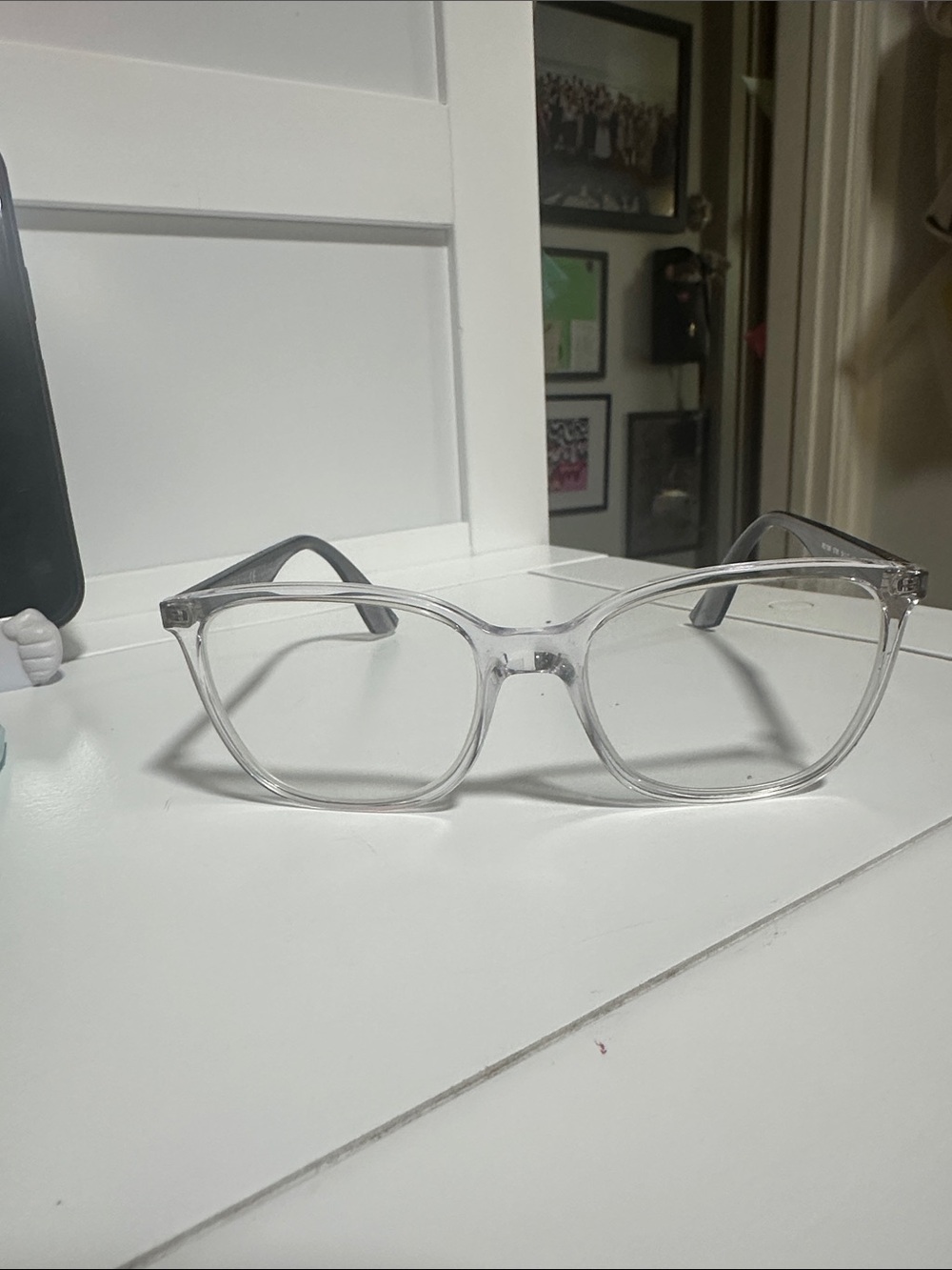 Ray-Ban Gray Transparent Square Glasses